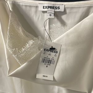 NWT Express Off White Lace Thong Bodysuit Medium
